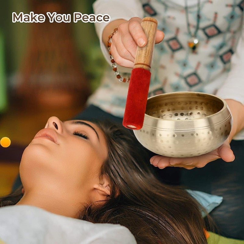 Zap Impex Beautiful New Hand Hammered Brass Singing Bowl Tibetan Meditation Yoga Singing Bowls 4.5 Inch - Image 3